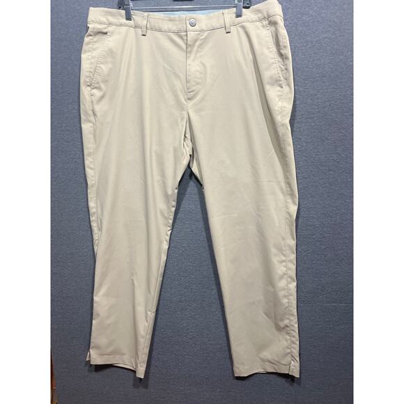 Puma Golf Pants Casual Chino Flat Front Beige Khaki Mens Size 40x32 - Picture 2 of 10